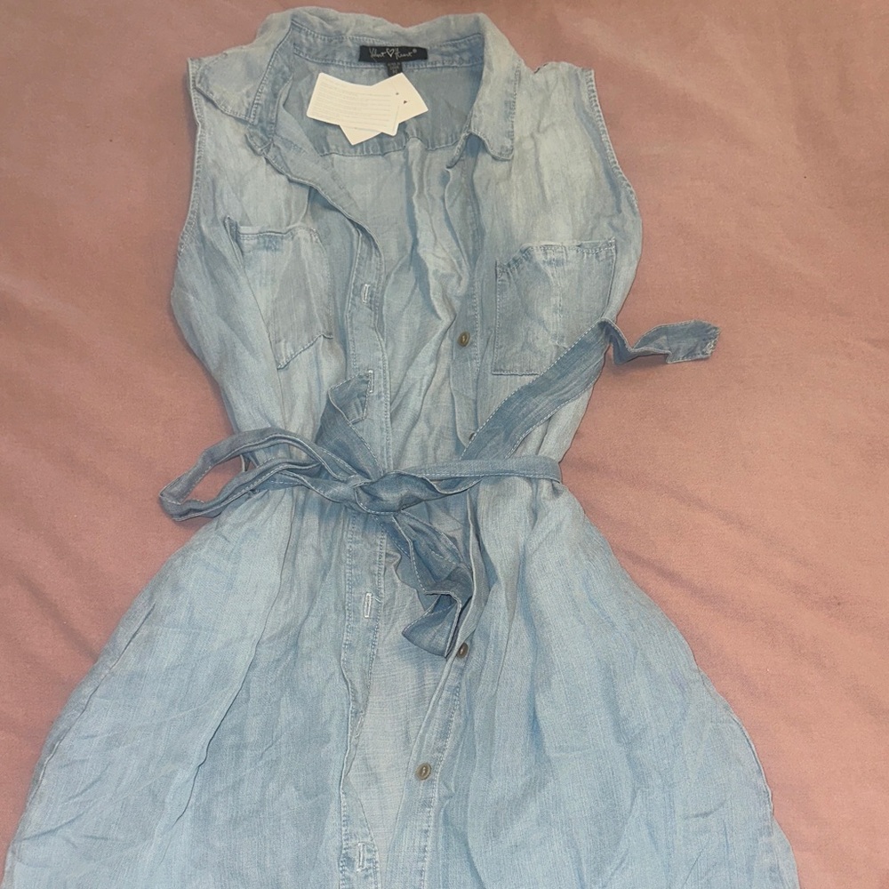 Derek Heart Chambray wrap dress